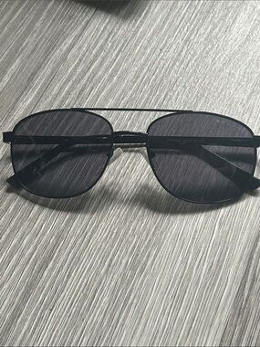 Marc Hunter 7920 Shiny Black Aviator Sunglasses